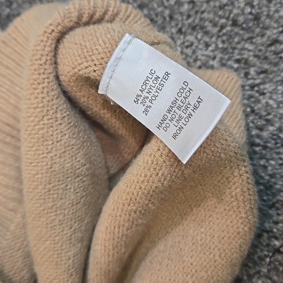 Lulus Women Tan Multi Knit Sweater Balloon Sleeves Crop Sweater sz S - Picture 6 of 8